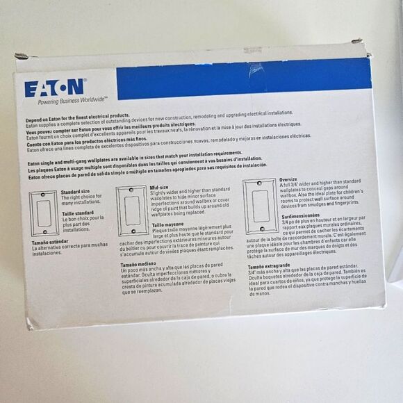 NEW Eaton Mid-Size Single Gang Decorated Wall Plates, 10 Ct & 3 Double Lights - Picture 3 of 4